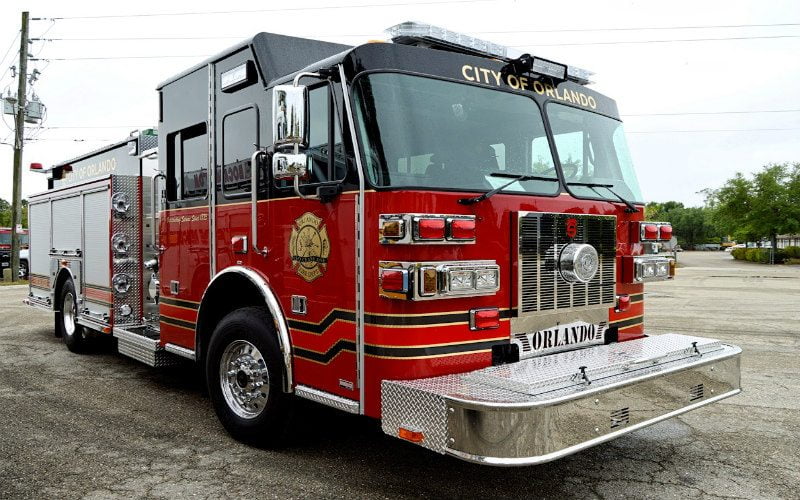 Orlando FL E5 Sutphen pumper Fire Apparatus Slide
